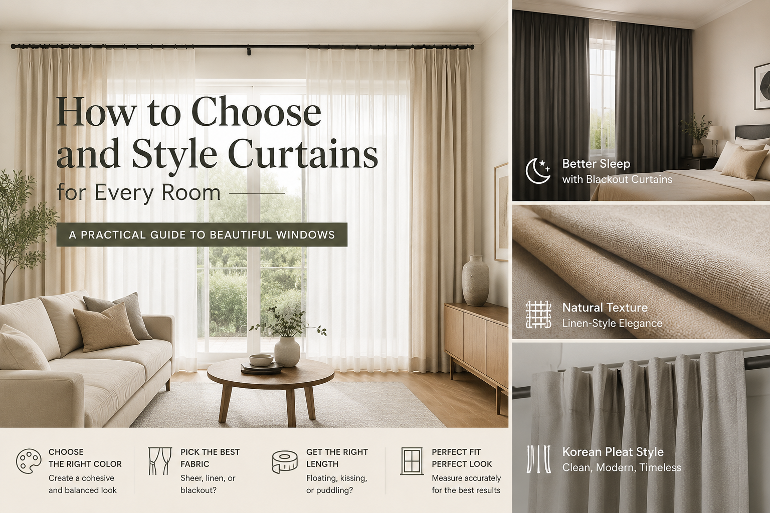 How to Choose and Style Curtains for Every Room: A Practical Curtain Buying Guide