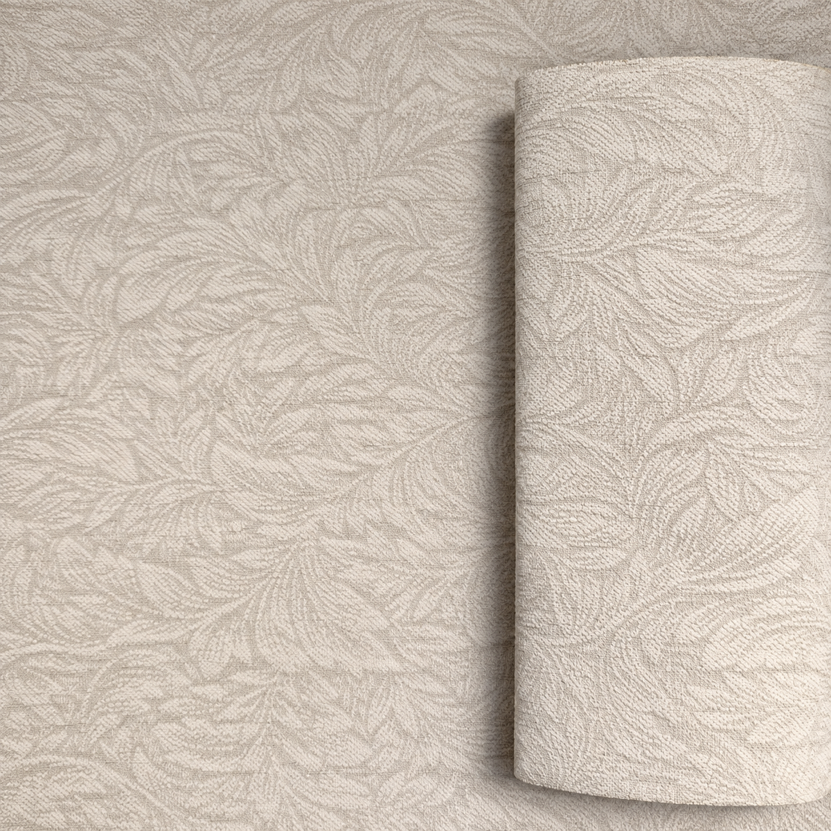 Xpro Home 2083-1 Moonlit Ivory Misty Isle Forest textured blackout curtain fabric detail
