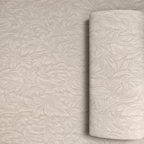 Xpro Home 2083-1 Moonlit Ivory Misty Isle Forest textured blackout curtain fabric detail