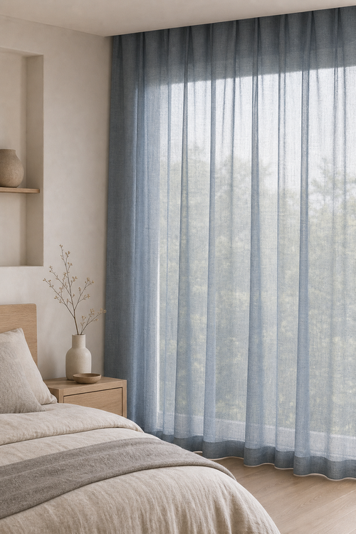 6101 Wool-Blend Textured Custom Sheer Curtain | Light Filtering