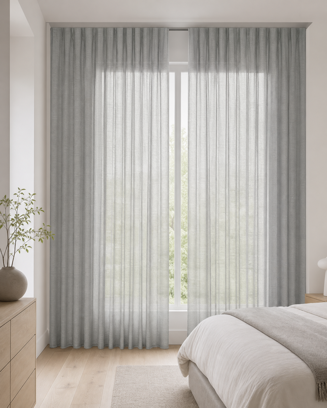 6101 Wool-Blend Textured Custom Sheer Curtain | Light Filtering