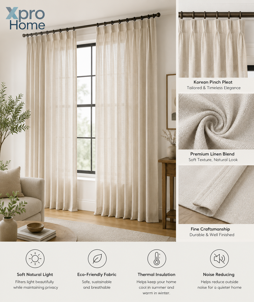 6111 Heavyweight Linen-Look Custom Curtain