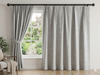 Ivory Linen-look Textured Custom Curtains
